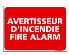 Panneau avertisseur d'incendie fire alarm (A0408)