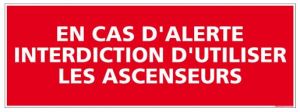 Panneau d'interdiction de prendre les ascenseurs (D0105)
