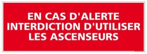 Panneau d'interdiction de prendre les ascenseurs (D0105)