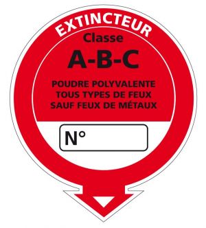 Adhésif Extincteur Classe A-B-C