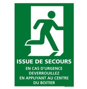 Panneau pictogramme évacuation/secours (B0376)