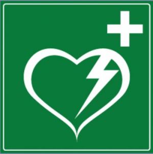 Panneau défibrillateur cardiaque automatisé externe