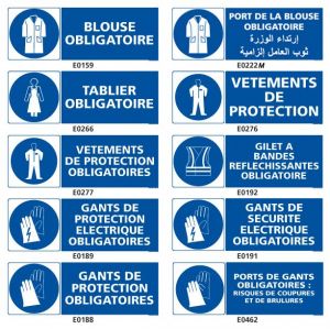 Signalisation d'obligation de protection du corps