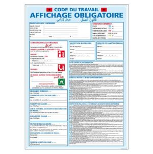 Panneaux AFFICHAGE OBLIGATOIRE - Code du travail (A0324MNew)