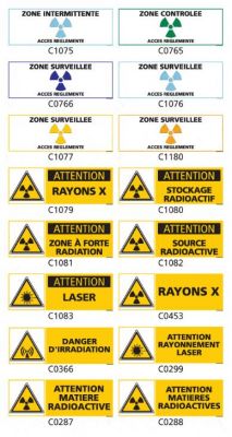 Signalisation produits dangereux risque ionisant