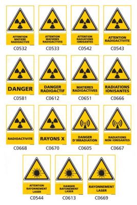 Signalisation produits dangereux risque ionisant