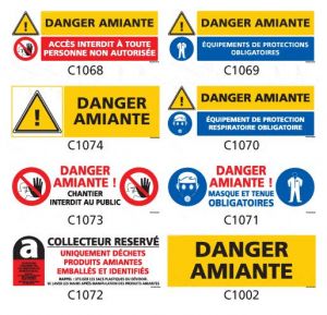 Signalisation produits dangereux Amiante