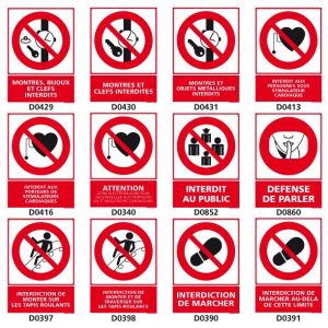 INTERDICTION (bijoux, public, tapis roulants…)
