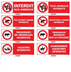 INTERDICTION Animaux