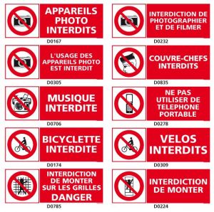 INTERDICTION (photo, musique, vélo…)