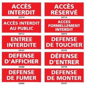 ACCÈS et de DÉFENSE INTERDIT