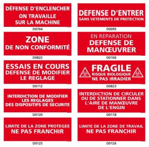 INTERDICTION (usine, réglages…)