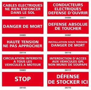 INTERDICTION des dangers électriques