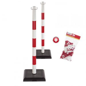 Kit 2 poteaux PVC lestés 3kg Rouge/Blanc