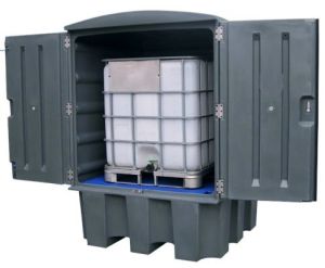 Bac de rétention caréné en polyéthylène 2 portes — 1 IBC — 1000 litres