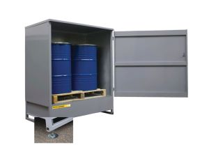 Bac de rétention 2 fûts en acier galvanisé fermé -- 320 litres