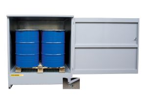 Bac de rétention 4 fûts en acier galvanisé fermé -- 460 litres