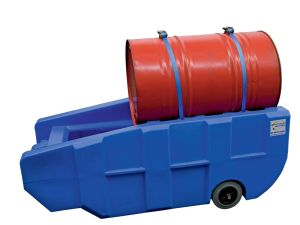 Chariot de soutirage en polyéthylène 3 en 1 — 1 fût couché — 230 litres