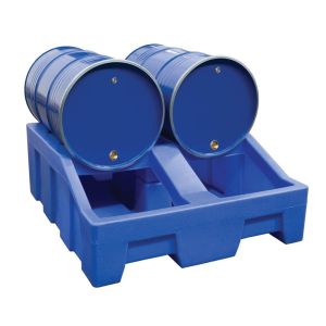 Bac de rétention 2 fûts couchés en polyéthylène — 400 litres