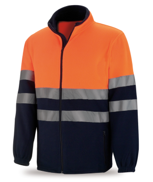Veste polaire haute visibilité orange/bleu