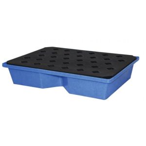 Bac de rétention en plastique avec caillebotis polyéthylène — 40 litres