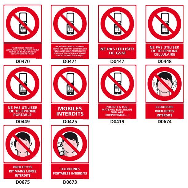 Autocollant interdit de telephoner portable - Panneau Interdiction  Etiquette & Autocollant