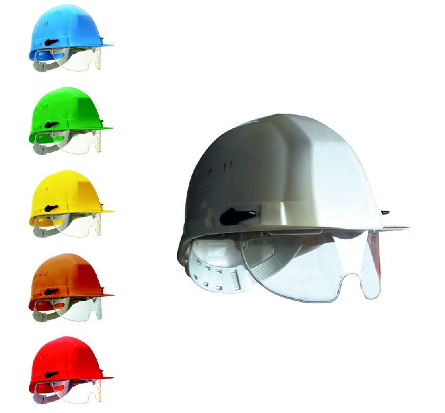 Casque de chantier avec lunettes