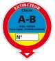 Adhésif Extincteur classe AB en 250 x 215 mm