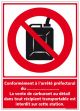 Vente au détail essence interdit (D0885)