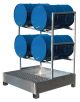 Station de rétention 4 fûts couchés en acier -- 440 litres