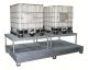 Bac de rétention 2 IBC en acier galvanisé avec plateformes — 1000 litres