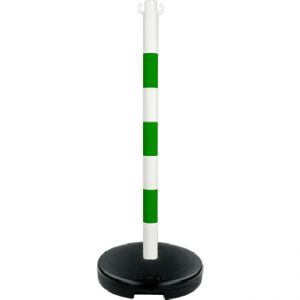 Poteau PVC Vert/Blanc sur socle à lester 9kg